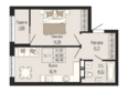 Федерация, дом 3: Планировка 1-комн 46,49 м²