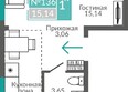 Золотые пески: Планировка 1-комн 28,97 м²