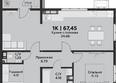 ЭРА: Планировка 1-комн 67,45 м²