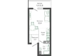 Флора, 3 этап литера 5: Планировка 1-комн 23,8 м²