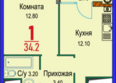 Красный металлист, дом 4: Планировка 1-комн 34,2 м²