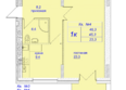 Усадьба Платова: Планировка 1-комн 46,3 м²