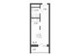 Кислород, корпус 9: Планировка 1-комн 22,74 м²