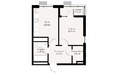 Альпина: Планировка 1-комн 40,98 м²