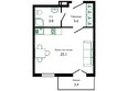 Флора, 1 этап литера 7: Планировка 1-комн 31,5 м²