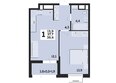 Мегасити, литер 1.1: Планировка 1-комн 39,6 м²