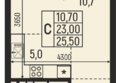 Звезды, литер 9: Планировка Студия 25,5, 25,6 м²