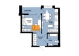 Авиа Парк: Планировка 1-комн 34,9 м²