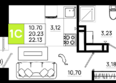 Октябрь Парк, 6.2: Планировка Студия 22,13 м²