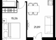 Столица: Планировка 1-комн 44,32, 44,33 м²