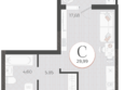 Моренуар, литер 20: Планировка Студия 29,99 м²