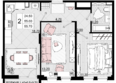 Песчаный, литер 1: Планировка 2-комн 55,7 м²