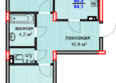 Суворов, дом 1: Планировка 2-комн 64,2 м²