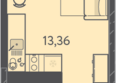 Теплые края, литер 3: Планировка 1-комн 22,03 м²