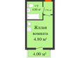 Парк у дома, литера 8.1: Планировка 1-комн 25,5 м²