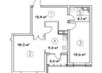 Выбор, литер 95в2: Планировка 2-комн 61,2 м²