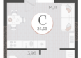 Моренуар, литер 23: Планировка Студия 24,68 м²