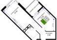 Сегодня, литер 2: Планировка 1-комн 53,68, 54,75 м²