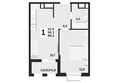 Мегасити, литер 1.1: Планировка 1-комн 40,1 м²