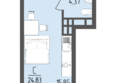 Кумир: Планировка Студия 24,83 м²