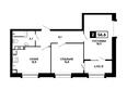 Печорин, литер 3: Планировка 2-комн 56,6, 56,9 м²