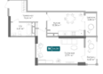 Золотой Берег, литер 5: Планировка 1-комн 53,55 - 54,18 м²