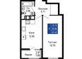 Море, литер 10: Планировка 1-комн 40,48 м²