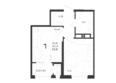 Нагория: Планировка 1-комн 32,5 м²