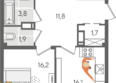 Рекорд 2, литера 2: Планировка 3-комн 100,8 м²