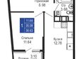 Море, литер 10: Планировка 1-комн 36,63 м²