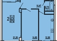 Грин Парк, литер 2: Планировка 2-комн 66,28 м²