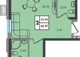 Зеленая территория, литера 1.1: Планировка 2-комн 68,37 м²