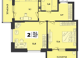 Лето, литера 1.1: Планировка 2-комн 48,1 м²