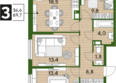 ДОГМА ПАРК, литера 7: Планировка 3-комн 69,7 м²