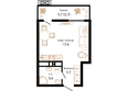 Южане, 4 очередь литера 4: Планировка 1-комн 26,4 м²