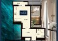 Марине Гарден Сочи, к 16: Планировка 1-комн 27,34 м²