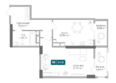 Золотой Берег, литер 3: Планировка 1-комн 53,55 - 54,18 м²