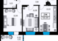 Сердце Ростова 2, литер 9: Планировка 2-комн 52,47 м²