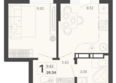 Светский лес, литер 4: Планировка 1-комн 26,34 м²