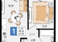 Резиденция морей, корпус Е1: Планировка 1-комн 41,55 м²