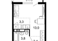 Лестория, дом 5: Планировка 1-комн 23,9 м²