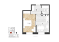 Менделеев, 1 очередь: Планировка 1-комн 33,7 м²
