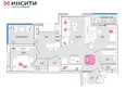 Любимово, 12 квартал литер 2: Планировка 3-комн 78,35 м²