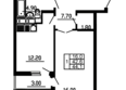 Посейдон 2: Планировка 1-комн 44,1 м²