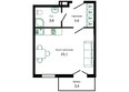 Флора, 1 этап литера 7: Планировка 1-комн 31,5 м²