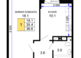 Дыхание, литер 30: Планировка 1-комн 36,6 м²