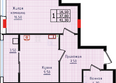 Суворов, дом 6: Планировка 1-комн 41, 41,3 м²