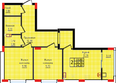 Суворов, дом 6: Планировка 2-комн 53 - 54,1 м²