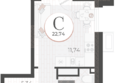 Моренуар, литер 20: Планировка Студия 22,74 м²