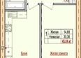 На Радонежской: Планировка 1-комн 45,04 м²
